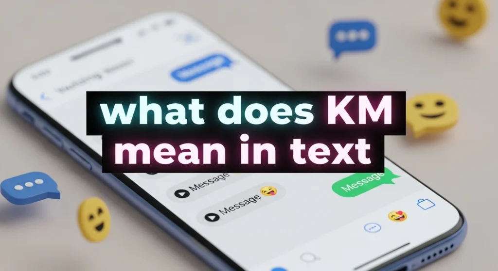 what does km mean in text