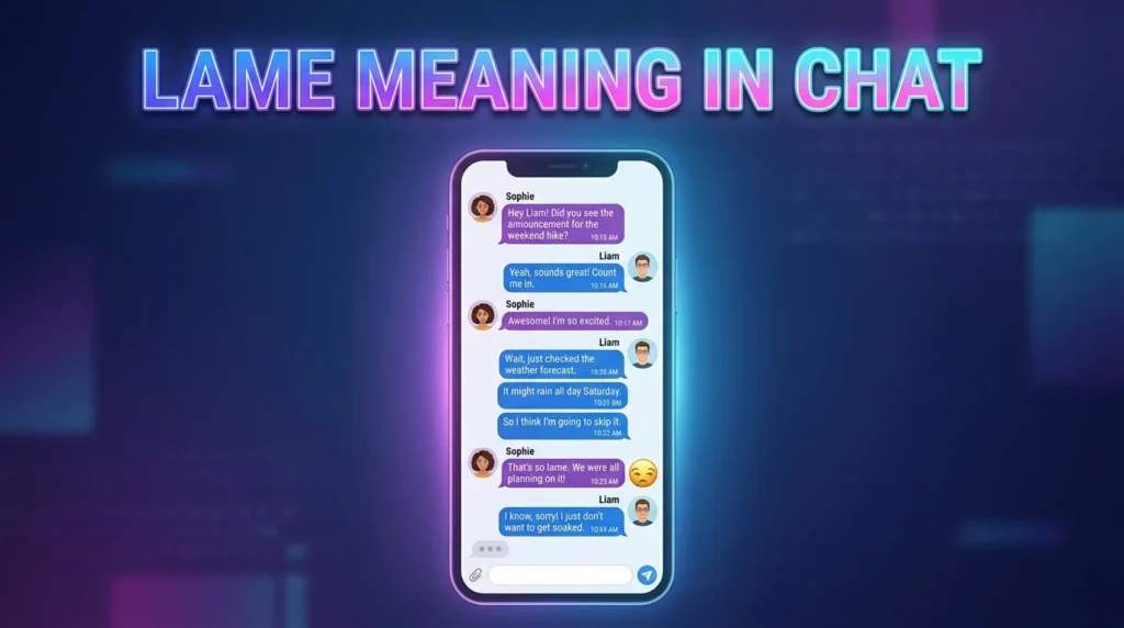 Lame meaning in chat in English