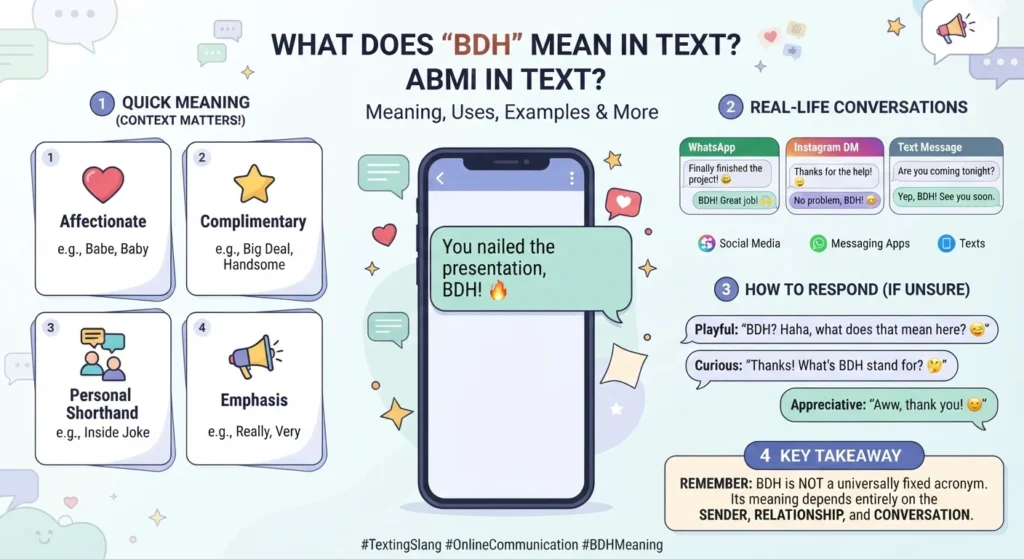 What Does BDH Mean in Text