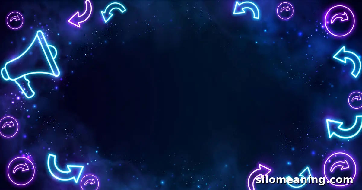 Glowing neon reply arrows and megaphone icons illustrating how to respond when someone says MFF