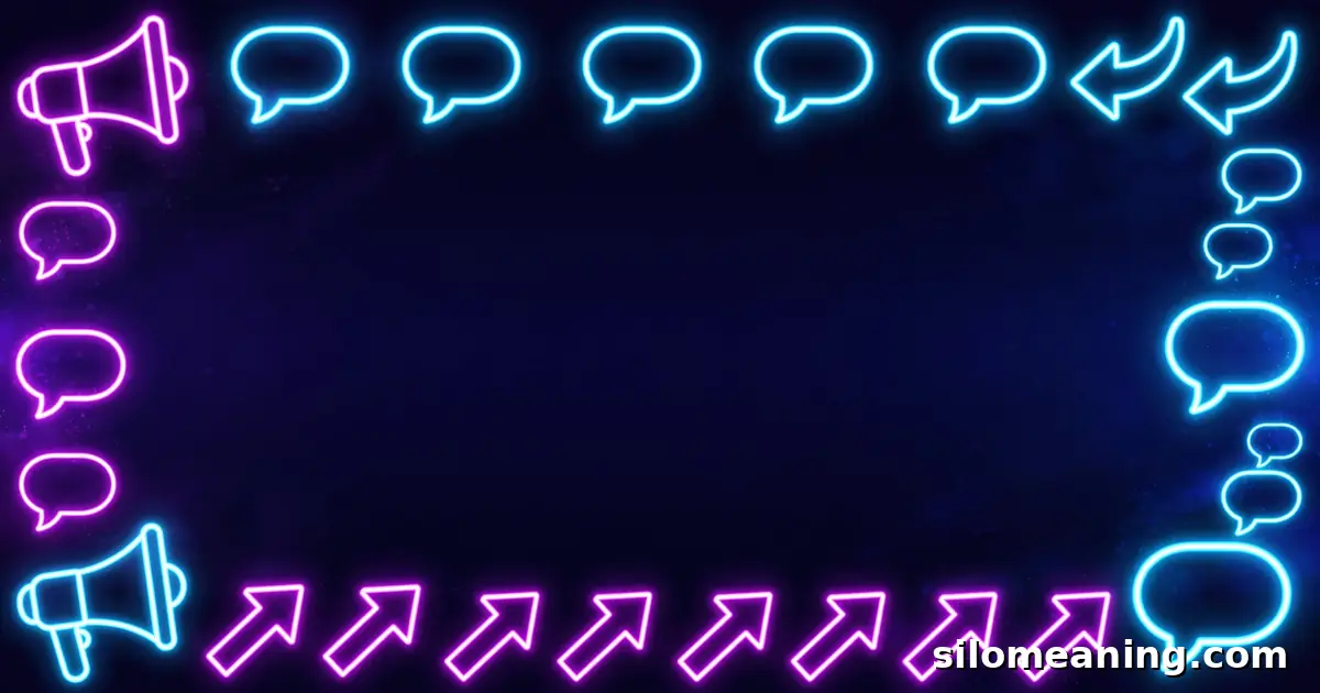 Glowing neon megaphone and reply icons illustrating fun ways to respond when someone says NYAM